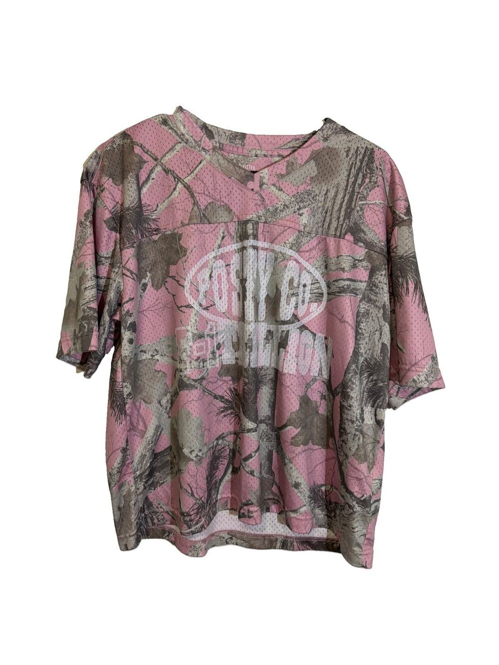 Hollister Posty Malone Co Graphic Jersey Pink T Shirt Size Mens S Boxy Crop